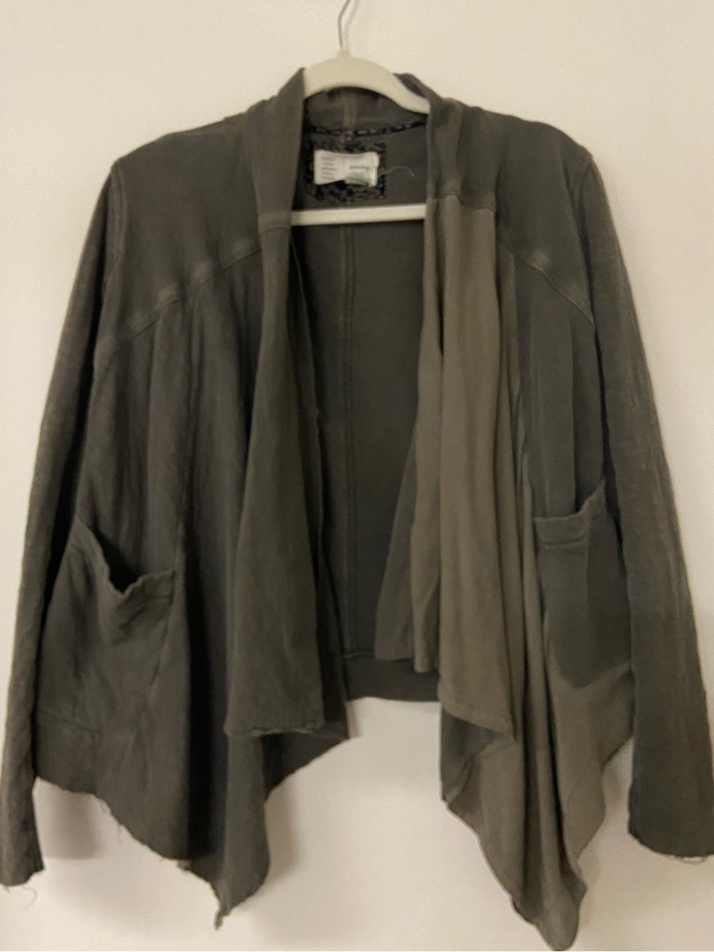 Anthropologie Saturday Sunday Gray Draped Cardigan Comfy Lounge Woman Medium